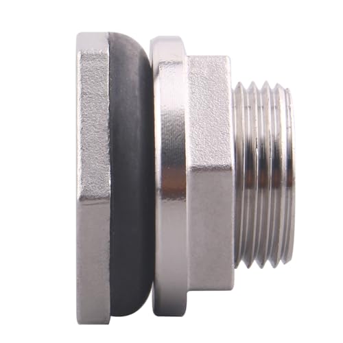 DERNORD 1/2" Female Bulkhead Water Tank Connector Stainless Steel Bulkhead Fittings Pack of 5 - size: 1/2 Inch, style: Pack of 5