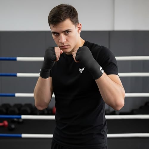 Mytra Fusion Inner Gloves Elastic Quick Easy Gel Padded Boxing Hand Wraps for Men & Women Boxing Wraps for MMA, Muay Thai, Kickboxing, Punching and Martial Arts - size: Large-X-Large