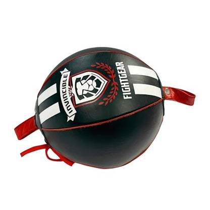 Professional Leather Double End Boxing Bag with Bungee Cords for Boxing, MMA, Muay Thai, Fitness Speed Dodge Reflex Ball, Floor to Ceiling Training, 5 Inch - size: 9 Inch