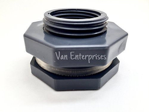 1/2" PRO SERIES PVC Bulkhead Fitting Adapter For Rain Barrels, Aquariums, Water Tanks, Ponds - size: 0.5 Inch