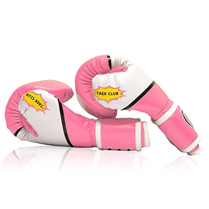 CKE Kids Boxing Gloves for Kids Boys Girls Junior Youth Toddlers Age 5-12 Years Training Boxing Gloves for Punching Bag Kickboxing Muay Thai - color: PINK