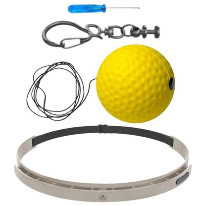 Boxing Ball with Headband - Wearable Punching Speed,Silicone Headband Boxing Trainer Ball,for Living Room Bedroom Dormitory Gym Men Women Beginners Teens - color: yellow soft ball