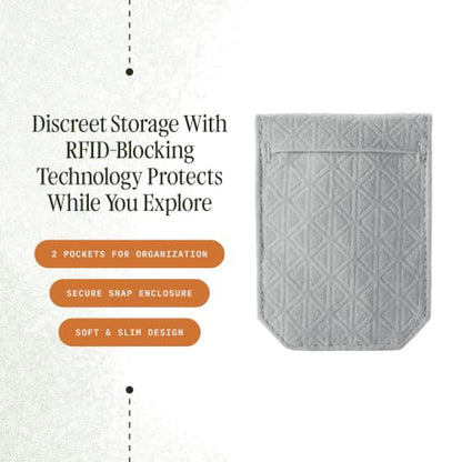 Eagle Creek Undercover RFID Hidden Pocket – Travel Security Pouch with RFID Blocking – Lightweight, Wear Under Clothing – Zippered Passport & Card Holder – Storm Grey - color: Grey