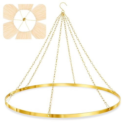24 Inches Gold Metallic Ceiling Drapes Hanging Kit for 6 Panels Wedding Ceiling Drapes Canopy Hoop Metal Hardware Kit for Draping Fabric Indoor Outdoor Decorations - color: Gold, size: 24"W x 24"L (Pack of 1), style: 6 Panels