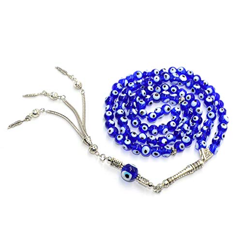 Handmade Special Evil Eye Collection Worry Beads - Prayer Beads - Tesbih-Tasbih-Tasbeeh-Misbaha-Masbaha-Subha-Rosary (8 mm-99 Beadss-Hand Made) - color: 99 Beads-Hand Made Evil Eye