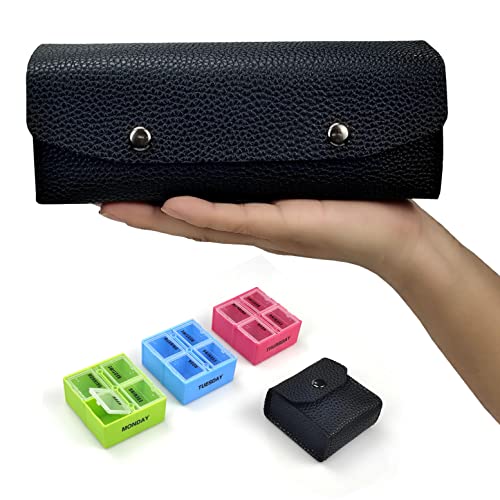 VOFOON Travel Pill Organizer 4 Times a Day, Weekly Pill Box 4X a Day Medicine Organizer Pill Case for Vitamins Medicine Fish Oils Supplements - size: 7 Count (Pack of 1)