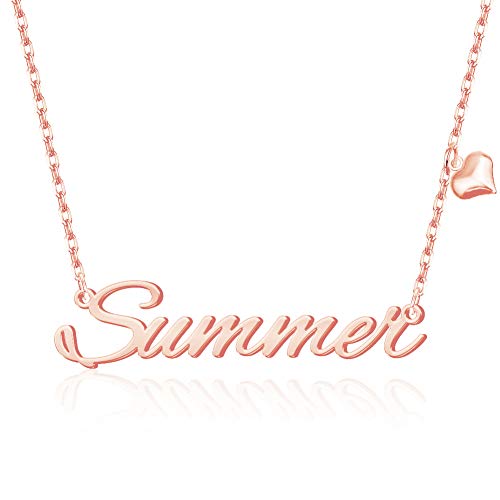 Custom Name Necklace Personalized, 18K Gold Plated Customized Nameplate Necklace Dainty Jewelry Gift for Women, Bridesmaid - color: Mama Necklace with Heart