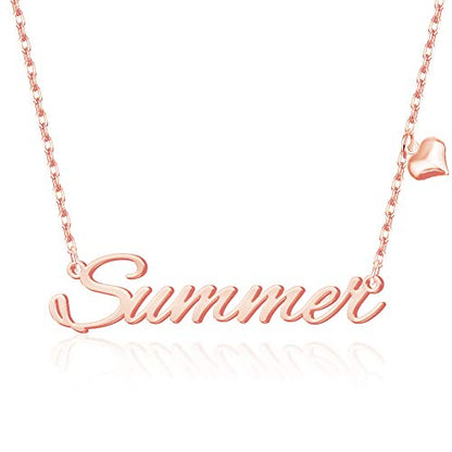 Custom Name Necklace Personalized, 18K Gold Plated Customized Nameplate Necklace Dainty Jewelry Gift for Women, Bridesmaid - color: Mama Necklace with Heart