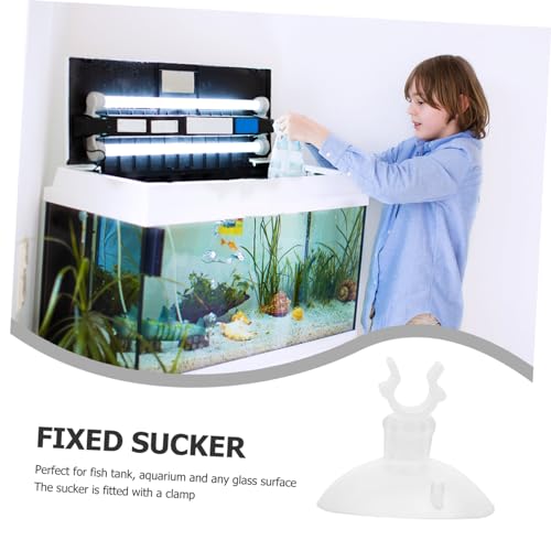 FOMIYES 40 Pcs Holder Cups Clear Aquarium Clip Door Fish Accessories Aquarium Lid Clips Aquarium Cups Fish Water Pipe Fixing Clamp Tank Plunger Fish Tubing Sink Clips for Fish