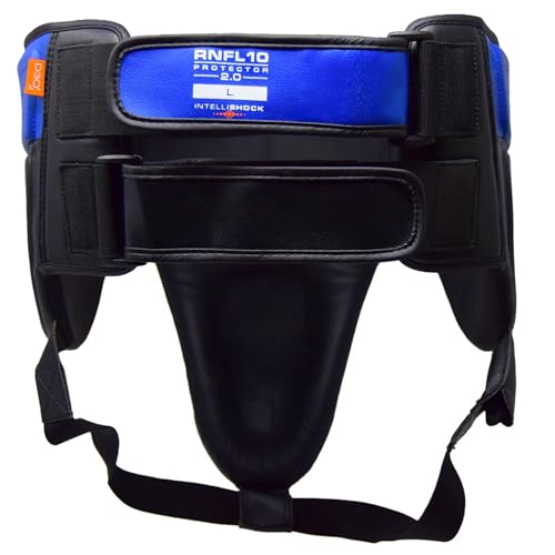 RIVAL Boxing RNFL10 360 Groin Protector with Intelli-Shock D3O Foam, Intelligently Adapts to The Intensity of Any Hit - color: Black/Blue, size: Small