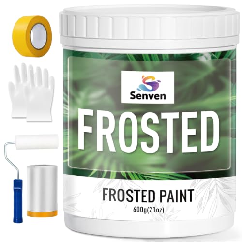 Frosted Glass Paint 21oz Frosted Glass Paint Kit, Waterproof & UV Resistant Frost Paints for Window Privacy Film Windows Frosting for Home Bathroom Door Kitchen and Office Window Frosting - color: Frosted Glass 21oz