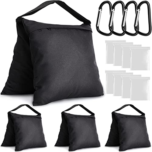 Aimosen 4 Packs Sandbags Weight Bags for Light Stand Photography Video Equipment, Heavy Duty Saddlebag for Backdrop Stand, Photo Tripod, Canopy, Pop up Tent, Umbrella Base, Fishing Chair, Picnic Table - color: Black
