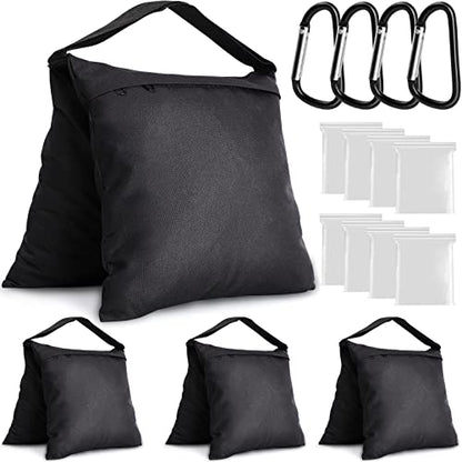 Aimosen 4 Packs Sandbags Weight Bags for Light Stand Photography Video Equipment, Heavy Duty Saddlebag for Backdrop Stand, Photo Tripod, Canopy, Pop up Tent, Umbrella Base, Fishing Chair, Picnic Table - color: Black