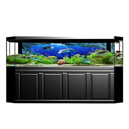 Background Poster Decorative Sea World Paintings PVC Sticker Landscape for Aquarium Fish Tank (61 * 30cm) - size: 61*30cm