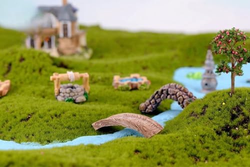 Miniature Resin Bridge, 6.6 x 2.5 cm, Dollhouse Decor, Garden Decoration Resin Craft Mini Bridge Outdoors Artificial Bridge Set Arch Plank Bridge Rockery Bonsai House Garden Decor