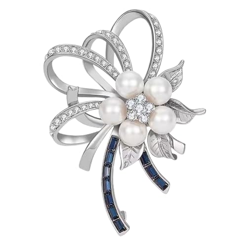 Chic Pearl Crystal Brooch Pins for Women Girls Fashion Shawl Pin Corsage Brooch Party Ceremony Accessories Dance Banquet Pins - color: LWA0007-7
