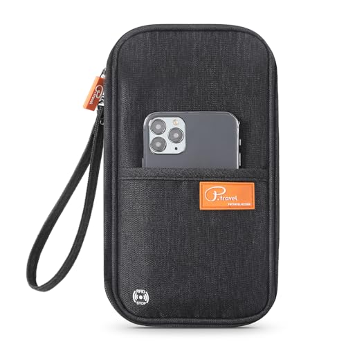 Family Passport Holder Organizer, RFID Blocking Travel Document Case, Lightweight Large Passport Cover Case Waterproof Bag Document Organizer for Women & Men - color: Black