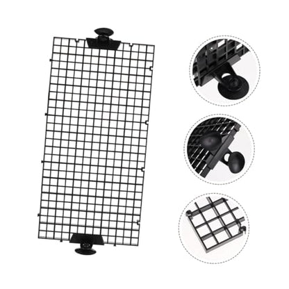 Fish Tank Divider Set with 8 Black Plastic Grid Panels and 20 Suction Cups, 30x15cm Aquarium Isolation Boards for Betta Fish Breeding and Tank Separation