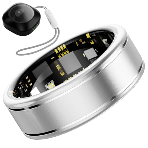 Smart Ring, Fitness Tracker Ring with Silver 12, No Subscription Fee - size: 12, style: Silver