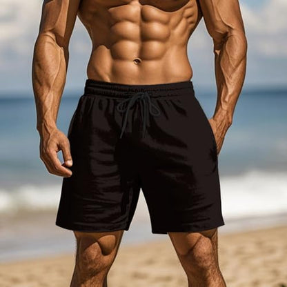 Ctreela Men's Funny Dog 3D Graphic Yellow Loose Fit Summer Beach Shorts - color: Black, size: Small