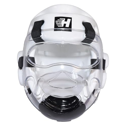 Taekwondo Headgear Karate Headgear with Removable mask for Sparring Partner Muay Thai Taekwondo Karate MMA Training Youth Adults - color: white, size: X-Large