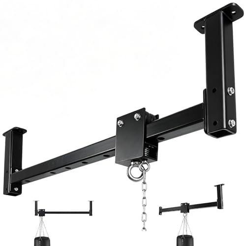 Heavy Bag Hanger Wall Ceiling Mount with Roller System, 300 LB Capacity Adjustable Punching Bag Hanger, Sliding Bracket for Boxing, Kickboxing, MMA Training