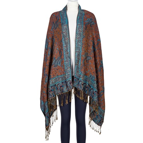 TUSHUSTY Pashmina Feel Rave Shawl Wrap for Women Men Hijab Scarf - color: Teal