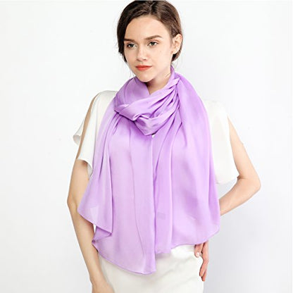 RIIQIICHY Women Shawls and Wraps for Evening Dresses Like Chiffon Silk Scarf Formal Silky Pashmina Shawls for Weddings - color: Lavender
