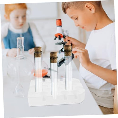 Cabilock 25holes Test Tube Rack Aquarium Tube Holder Sturdy Foam Stand Lab Test Storage Organizer - color: White