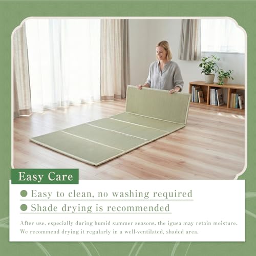 Tatami Mat – Foldable Japanese Tatami Mat Igusa Mattress, Rush Grass Floor Sleeping Futon, Meditation Yoga Zen Tatami, Full XL by BJDesign - size: Full XL