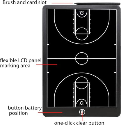 Basketball Magnetic Coaching Board –16" Professional Basketball Tactics Board & Basketball Clipboard for Coaches, Magnetic Player Number Magnets, Dry Erase, Carrying Case