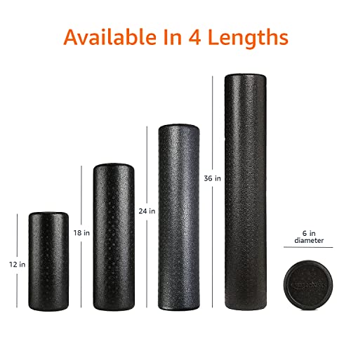 Amazon Basics High Density Foam Roller for Exercise and Recovery, 24 Inches, Black