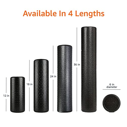 Amazon Basics High Density Foam Roller for Exercise and Recovery, 24 Inches, Black