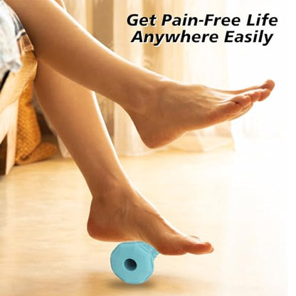 Blue Foot Massager Roller Set for Plantar Fasciitis, Arch&Heel Pain Relief | Includes Foot Roller, lacrosse and spiky massage balls for deep tissue trigger point muscle therapy and neuropathy relief - color: Blue Combination