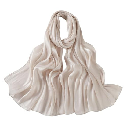SUNDSGT Hijab Scarf for Women Silk Feeling Hijabs for Women Muslim Lightweight - color: Apricot