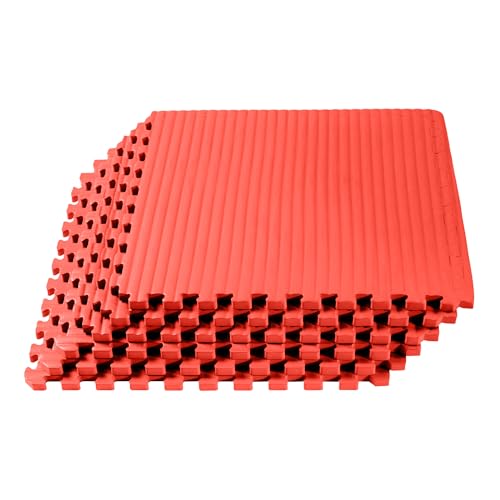 We Sell Mats 1 Inch Thick Martial Arts EVA Foam Exercise Mat, Tatami Pattern, Interlocking Floor Tiles for Home Gym, MMA, Anti-Fatigue Mats, 24 in x 24 in - size: 24 Square Feet (6 Tiles)