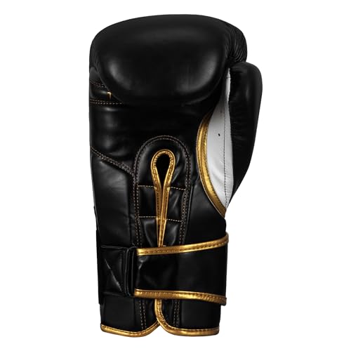 Title Boxeo Mexican Leather Bag Gloves Quatro - Boxing Gloves, Punching Bag Gloves, Kickboxing Gloves, Punching Gloves, Heavy Bag Gloves, Boxing Gloves Men and Women, Boxing Equipment - color: Black/White, size: 16 oz