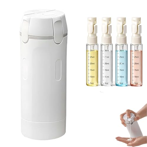 4 in 1 Travel Dispenser Bottle,30ML Refillable Toiletries Container(1White) - color: White