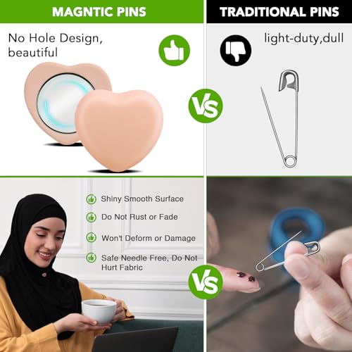 10 Pairs Hijab Magnetic Pins, Strong Multi-Use Pinless Strong Magnets - color: Fashionable Style, size: 10pcs