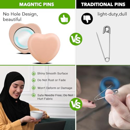 10 Pairs Hijab Magnetic Pins, Strong Multi-Use Pinless Strong Magnets - color: Fashionable Style, size: 10pcs