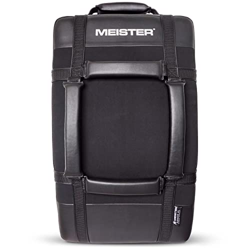 Meister Armor XL Strike Shield w/Uppercut Guard for MMA, Boxing & Muay Thai - Black | Oversized curved training pad featuring triple-density impact foam and ShotVent panels for Muay Thai, kickboxing & sparring