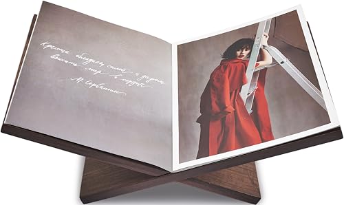 Honygebia Solid Wood Book Stands - Cross Frame Walnut Wooden Book Holder, Open Bookstand for Display and Reading, Suitable for Art, Bible, Cookbook, Easel, Magazine, Textbooks - color: Walnut