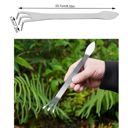 4 Pack Bonsai Rake Stainless Steel Bonsai Tree Root Rake Mini Kumade Bonsai Soil Cultivation Tool for Indoor Plants Root Loosening Houseplants Repotting House Plants in Decor Pots Seedling
