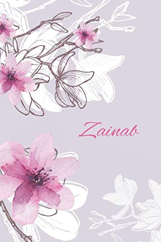 Zainab: Custom Muslim Name Notebook/Journal - Personalized Islamic Gift for Women (Pink Floral Design)