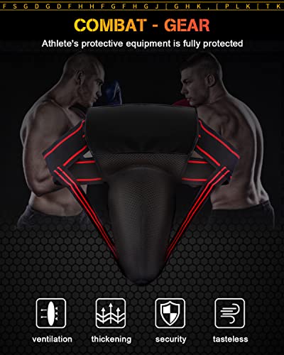 Mens Groin Protector, Protective Cup, Boxing Abdominal Groin Guard, MMA Protective Cup, Kickboxing Cup, Muay Thai Cup Protector（30 in - 42 in）