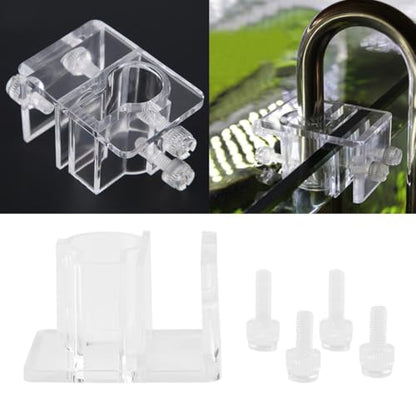 20mm Acrylic Aquarium Hose Clip Holder – Adjustable Pipe Clamp for 12-16mm Tubes, Leak-Proof Fish Tank Mount with Screws