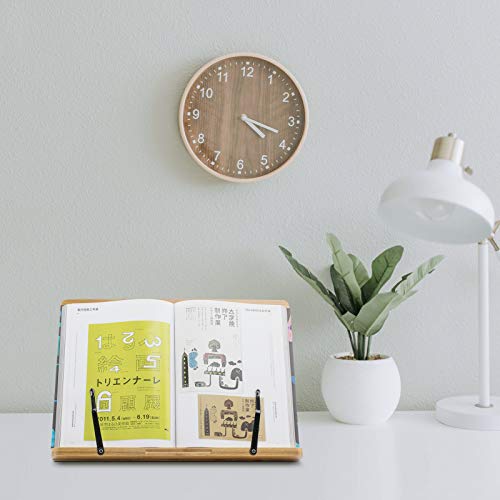 (49.68 x 35.6cm(19.68 x 14인치)) 엑스트라 라지 A+ XL 대나무 책 스탠드, 교과서 독서, 핸즈프리, 요리책 스탠드, 노트북, 아이패드, 태블릿 PC, 음악책, 조절 가능한 마더보드 각도