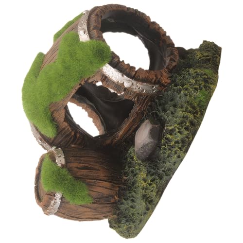 Aquarium Decor Resin Wine Barrel Cave for Fish and Shrimp - Realistic Simulation Barrel Tank Hiding Place for Cichlids, Shrimp, Small Fish