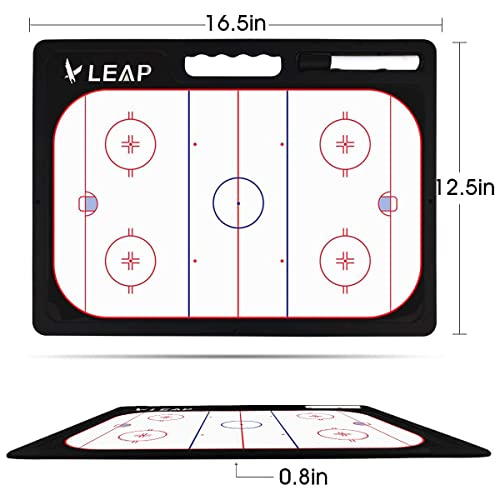 Coach Board Premium Tactical Clipboard Two Sides with Full & Half Court Dry Erase Marker Board for Basketball, Baseball, Soccer, Football, Hockey - color: Ice Hockey