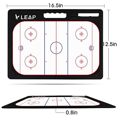 Coach Board Premium Tactical Clipboard Two Sides with Full & Half Court Dry Erase Marker Board for Basketball, Baseball, Soccer, Football, Hockey - color: Ice Hockey